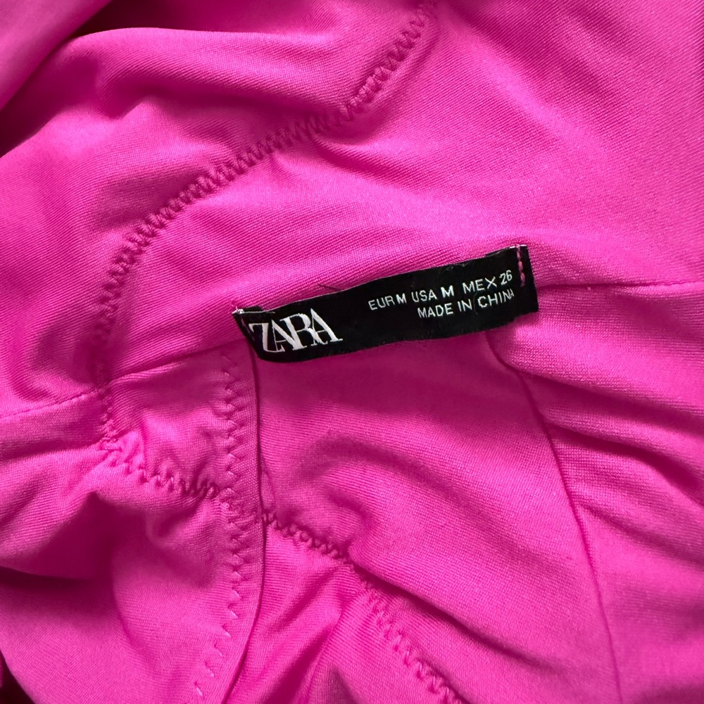 Zara Fucsia One-Shoulder Ruffle Swimsuit - Picture 4 of 4